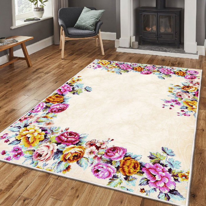 Conceptum Els1801 Alfombra de Pasillo de Terciopelo Multicolor 100 x 150 cm